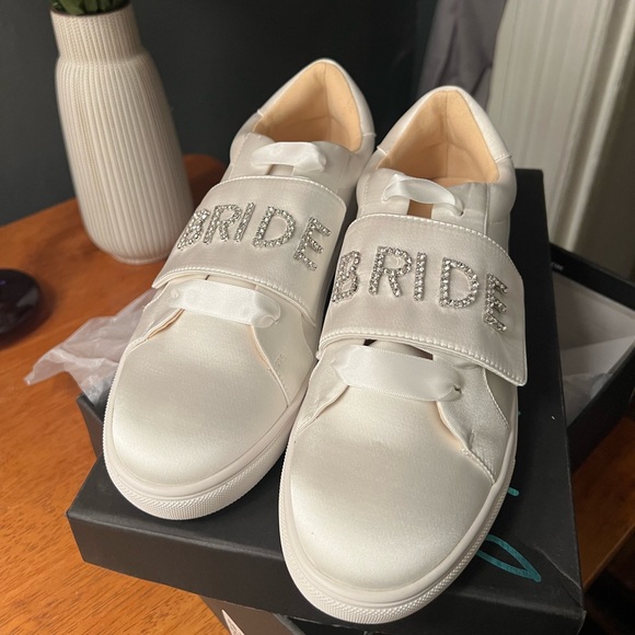 Betsy Johnson Satin BRIDE Sneakers - Picture 2 of 6